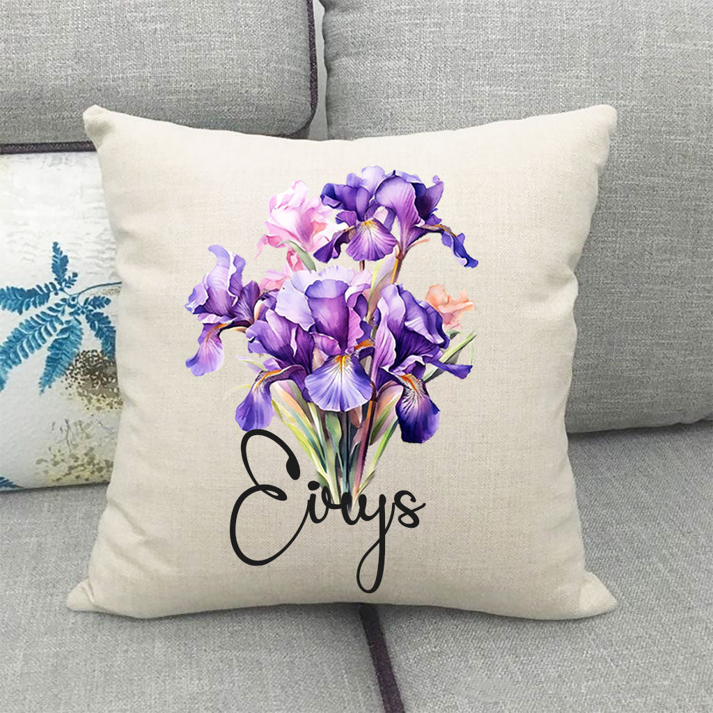 Iris (Eirys) Flower Linen Cushion