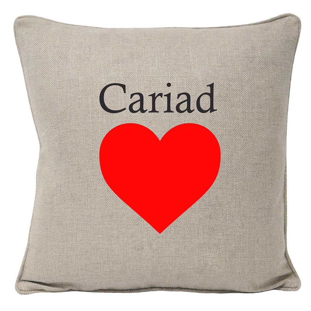 Cariad Heart Linen Cushion