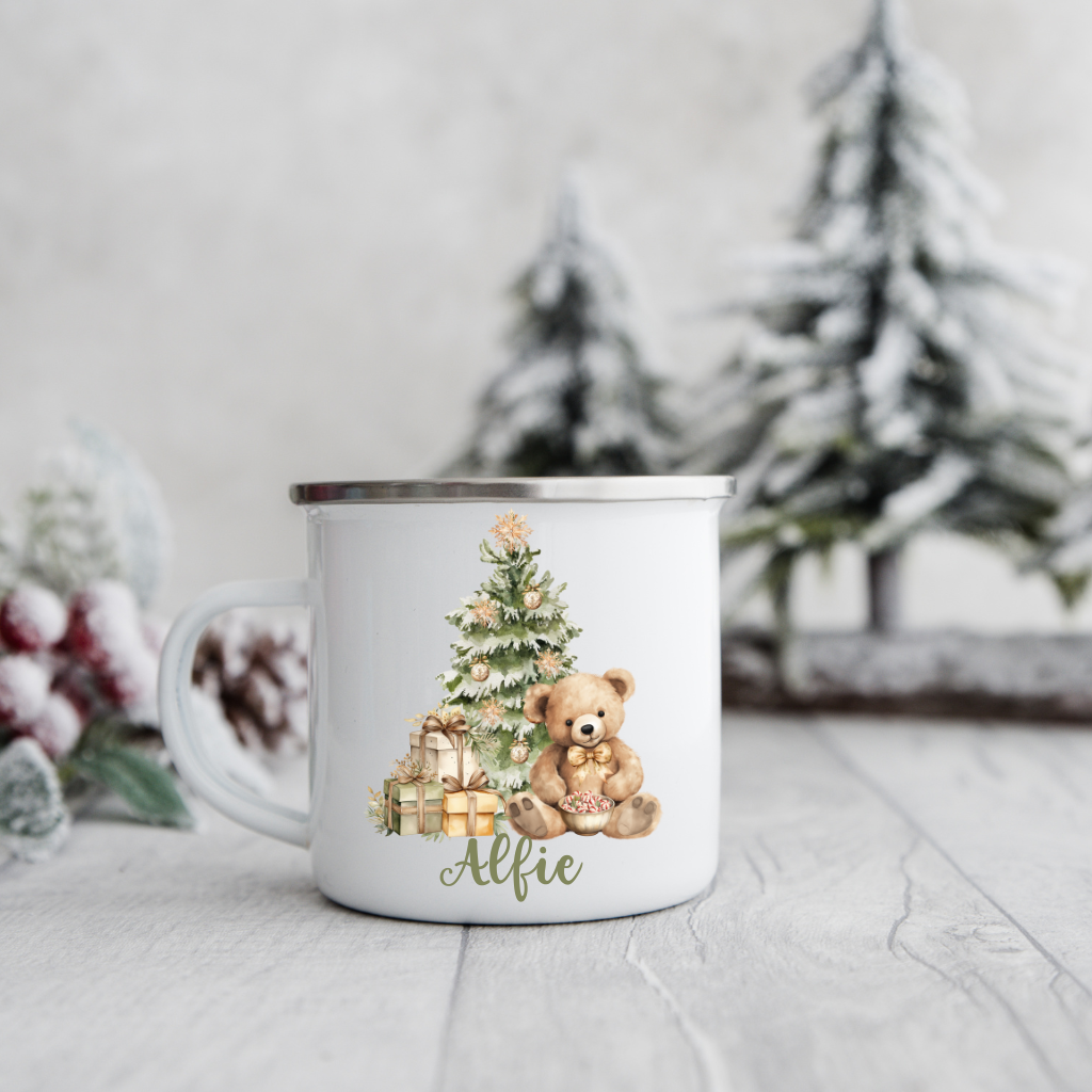 Personalised Traditional Santa Enamel mug