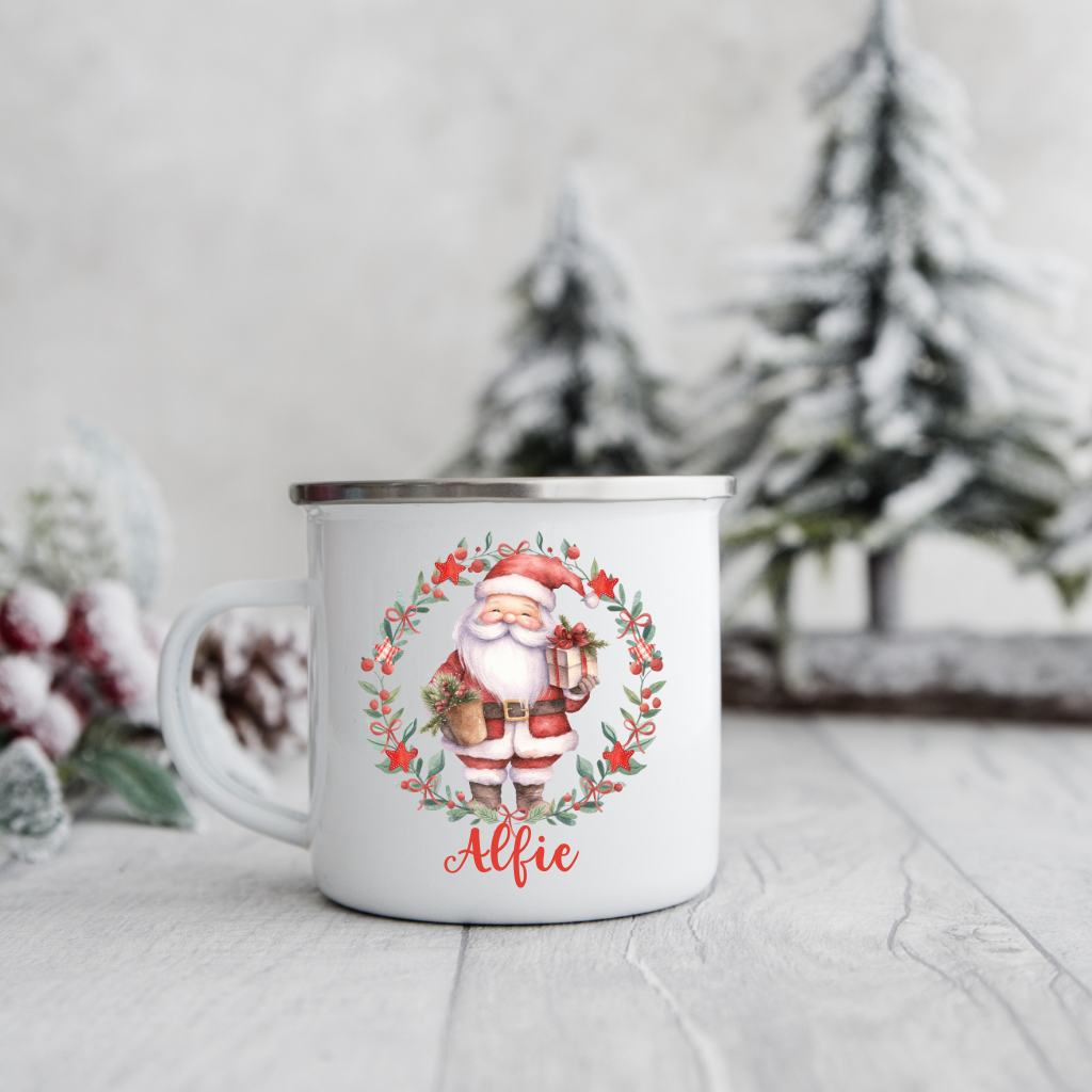 Personalised Santa Enamel mug