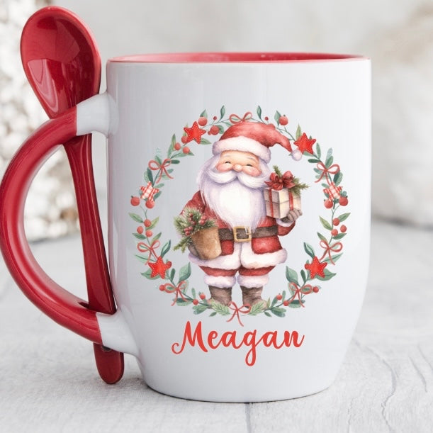 Personalised Santa Mug and Spoon Set