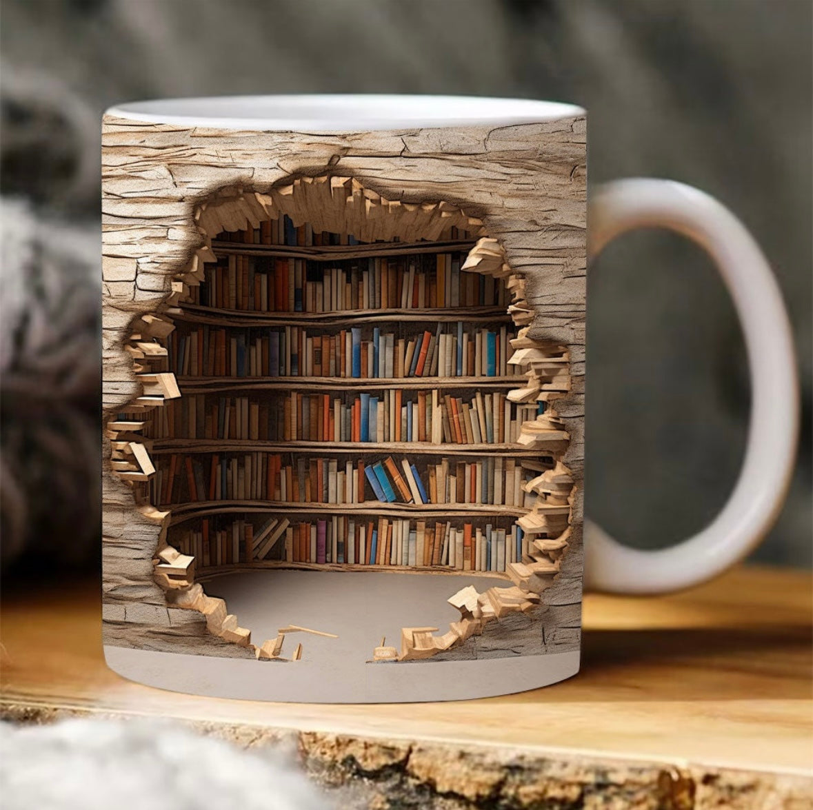 3d Book lover mug