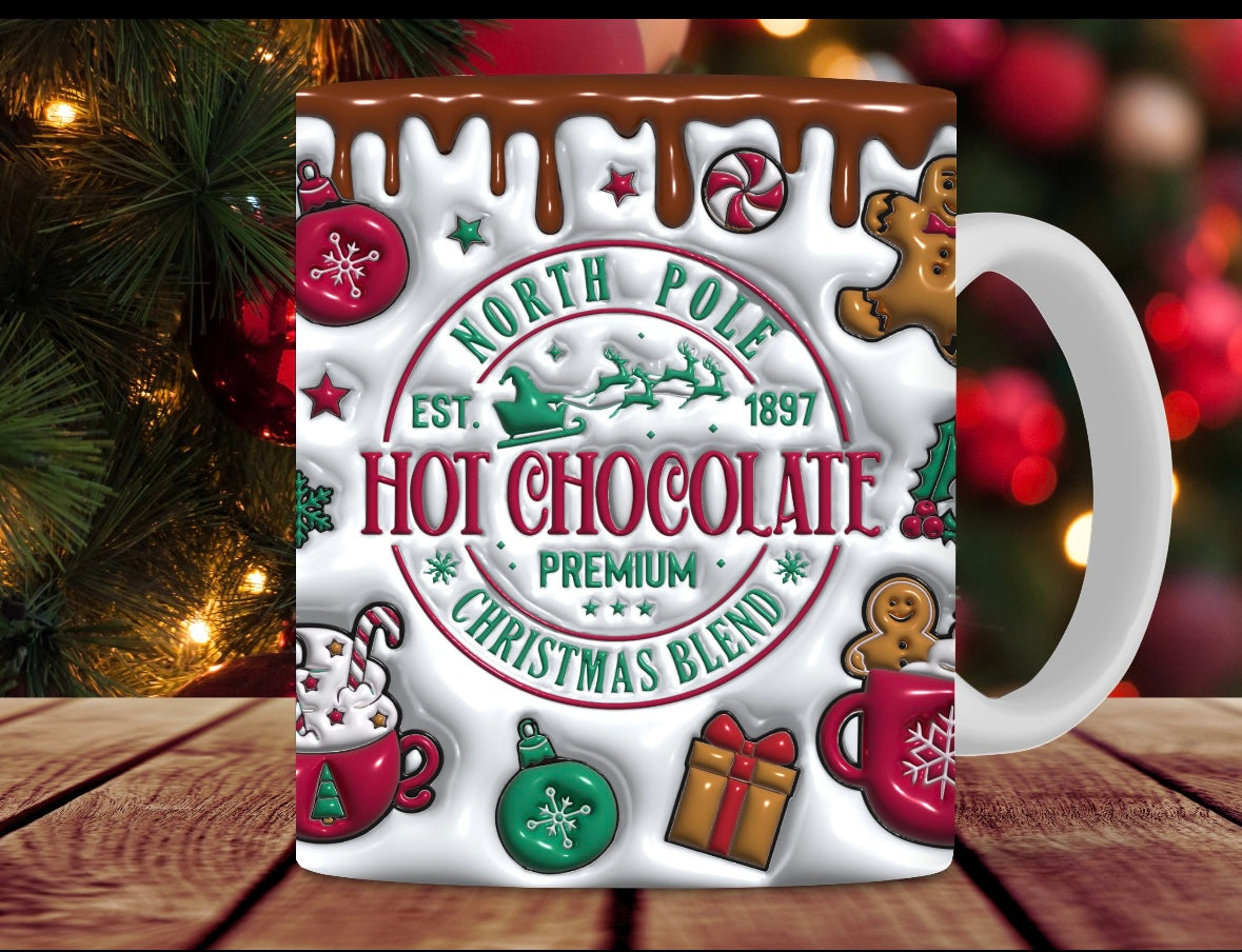 Hot Chocolate 3D effect Christmas mug loop