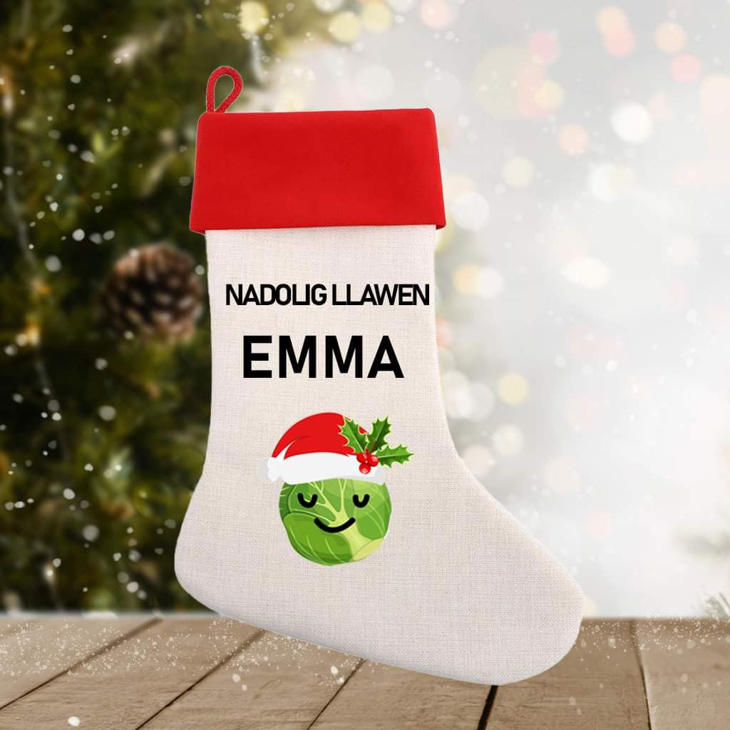 Nadolig Llawen Sprout Stocking