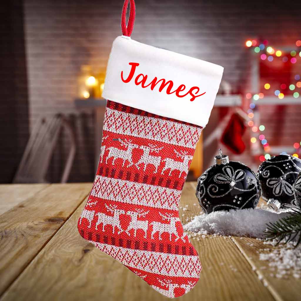 Deluxe Scandi Christmas Stocking - Red or Grey
