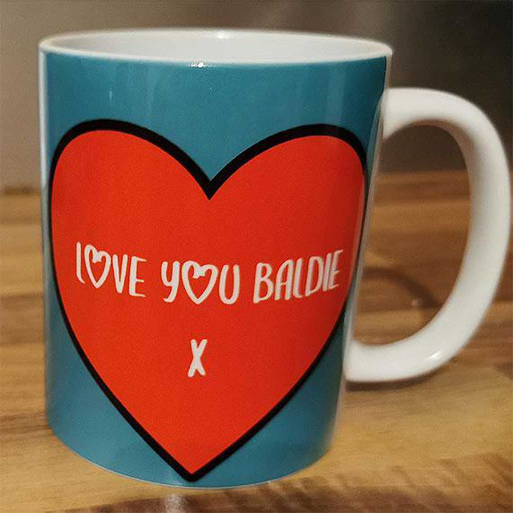 Love You Baldie Mug - Personalised