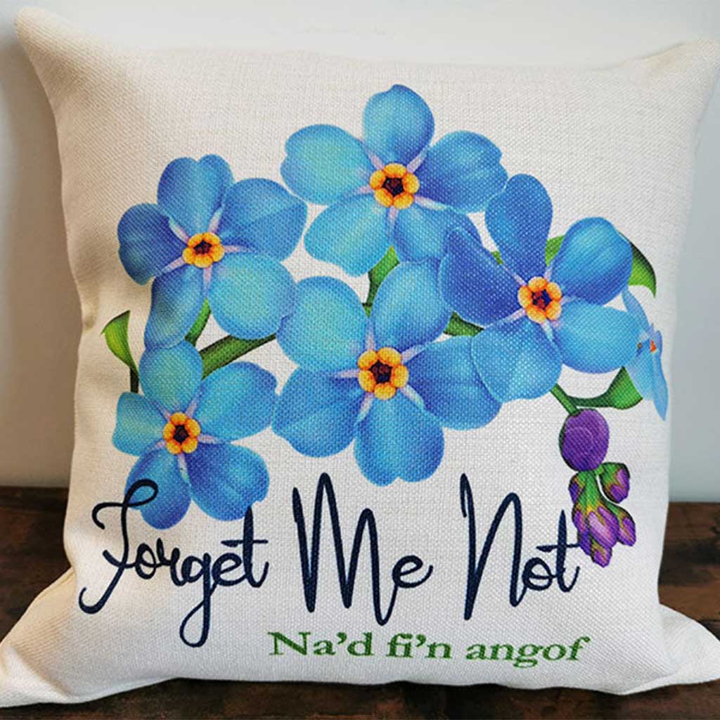 Forget Me Not (Na'd Fi'n angof) Linen Cushion