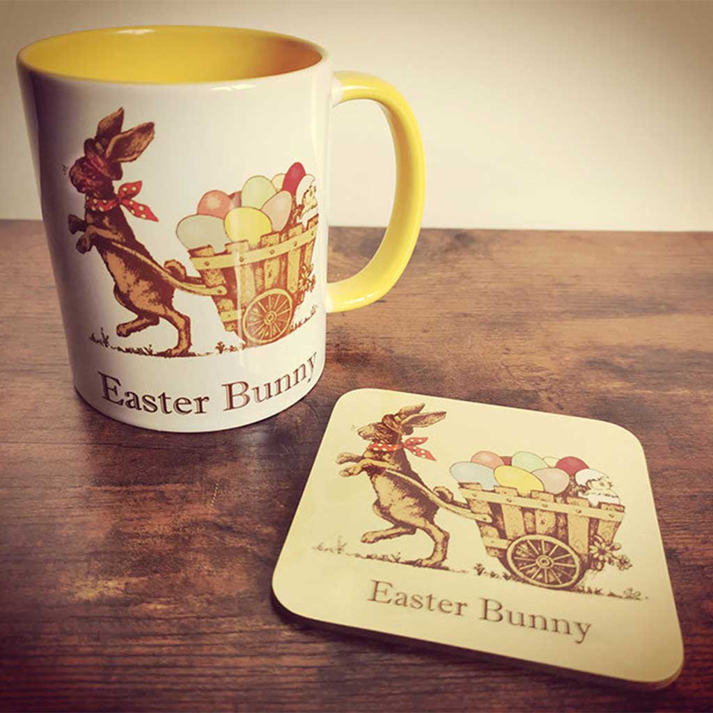 Retro Easter Bunny Bundle - Cushion, Mug and Coaster