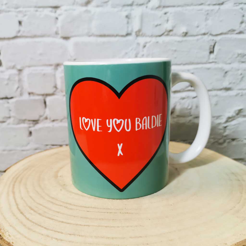 Love You Baldie Mug - Personalised