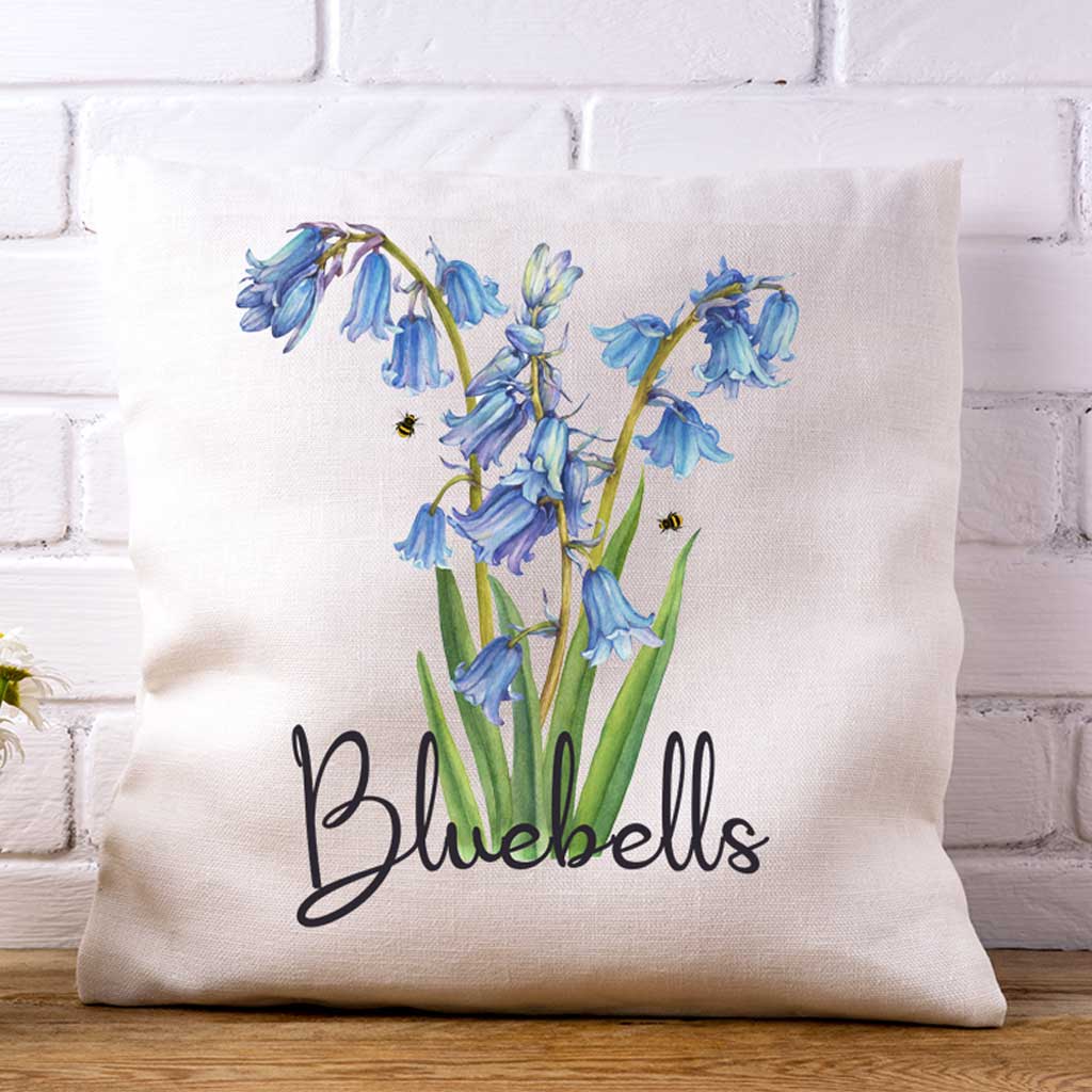 Bluebells (Clychaur'r Gog) Linen Cushion