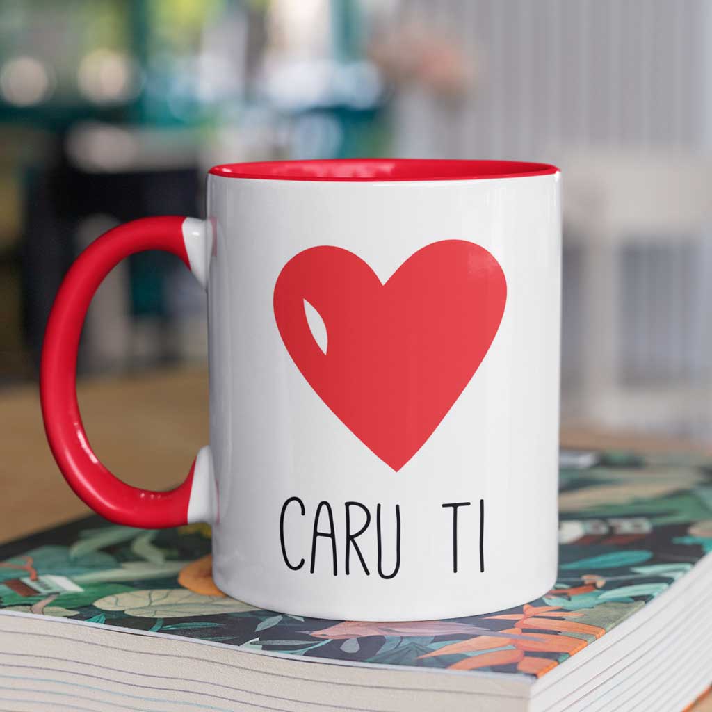 Caru Ti Heart Mug and Coaster
