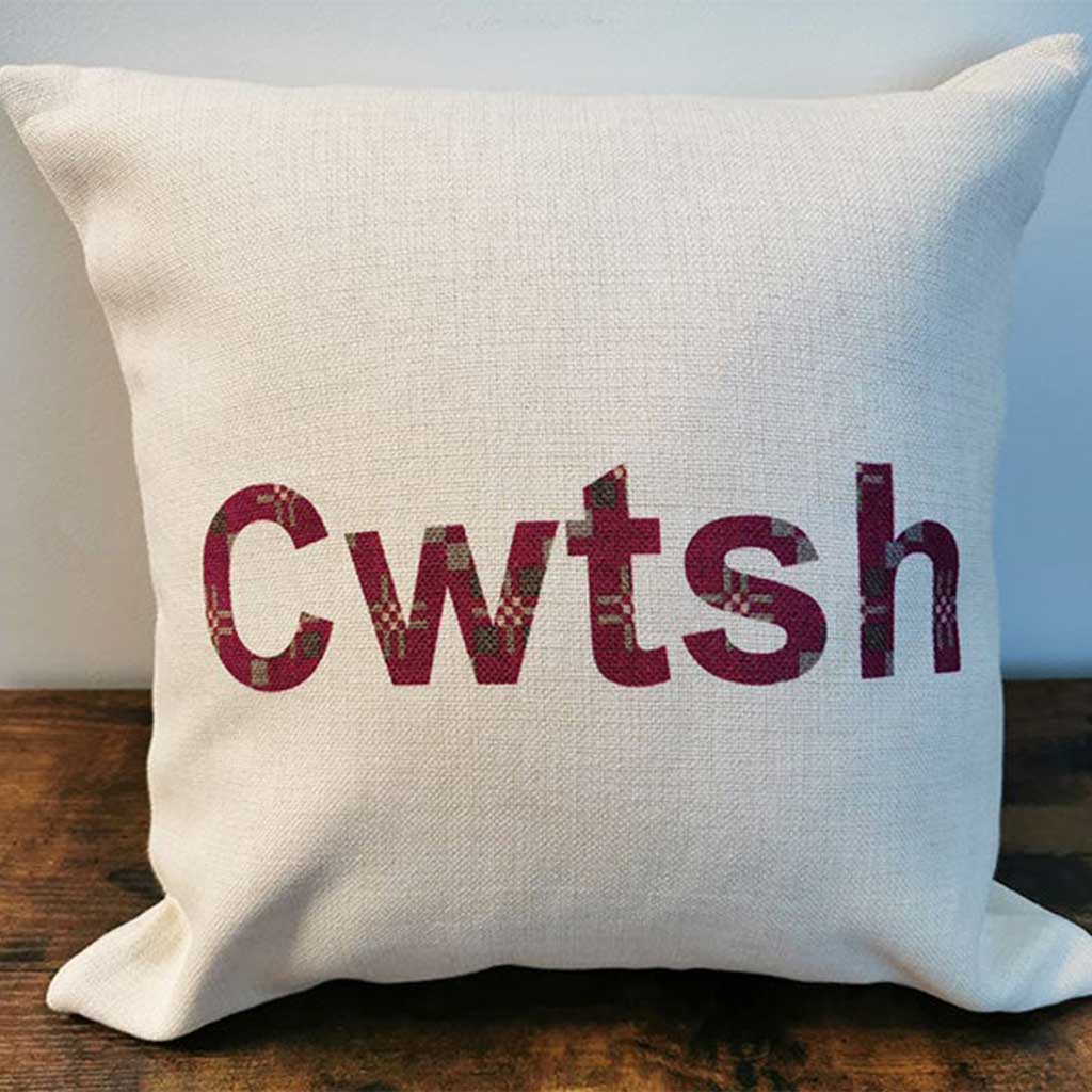 Cwtch and Cwtsh Tartan Pattern Cushion