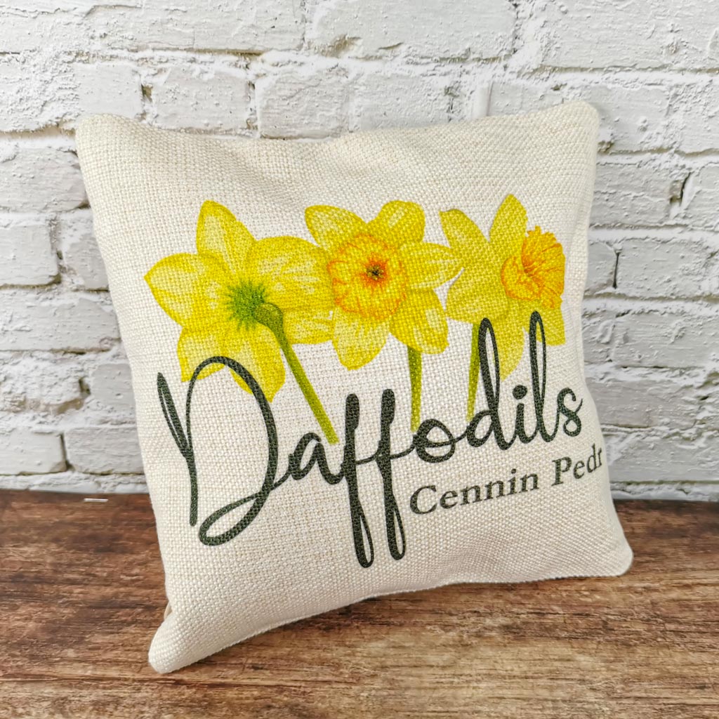 Daffodil -Cenin Pedr Small Cushion - (20cms)