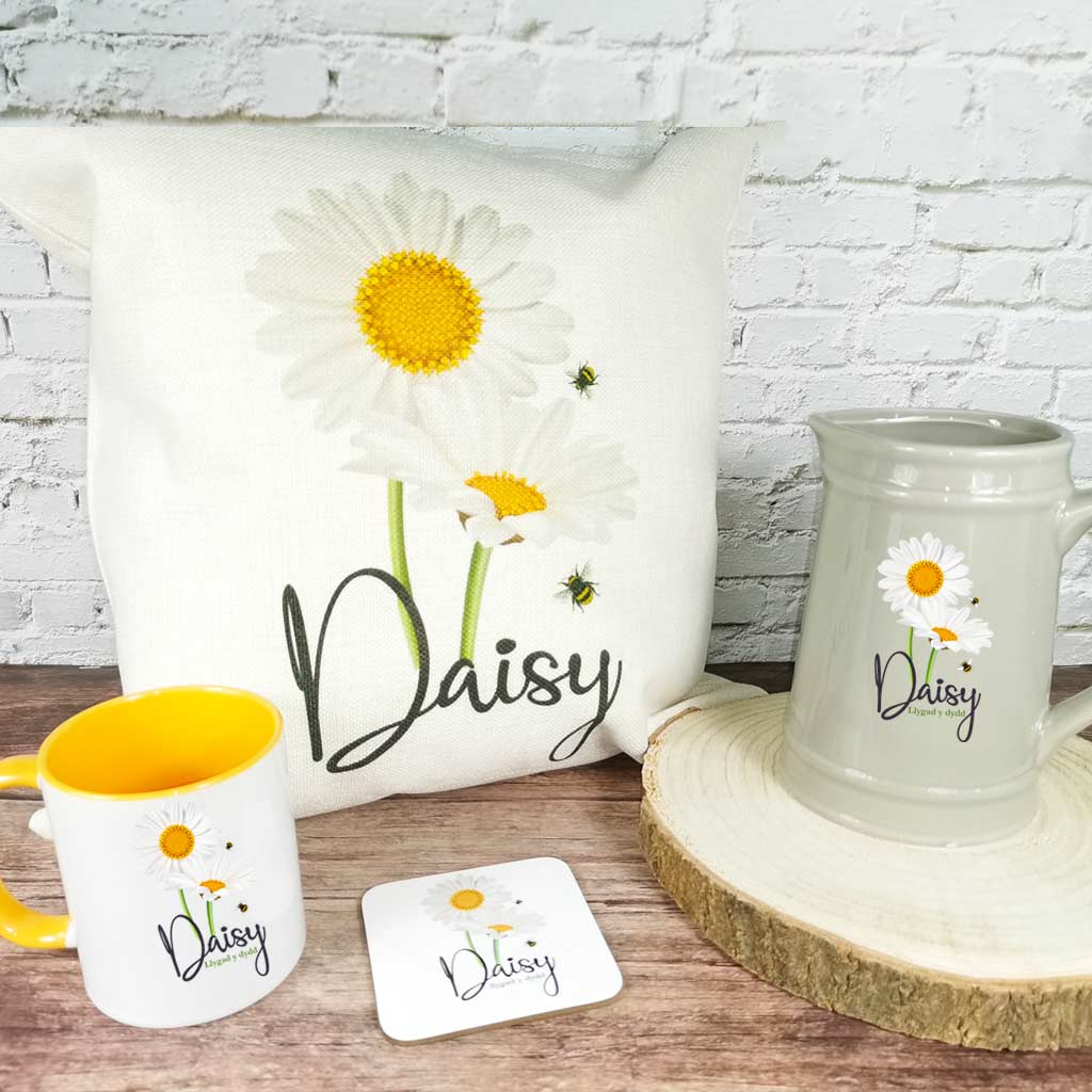 Daisy (Llygad y Dydd) Linen Cushion
