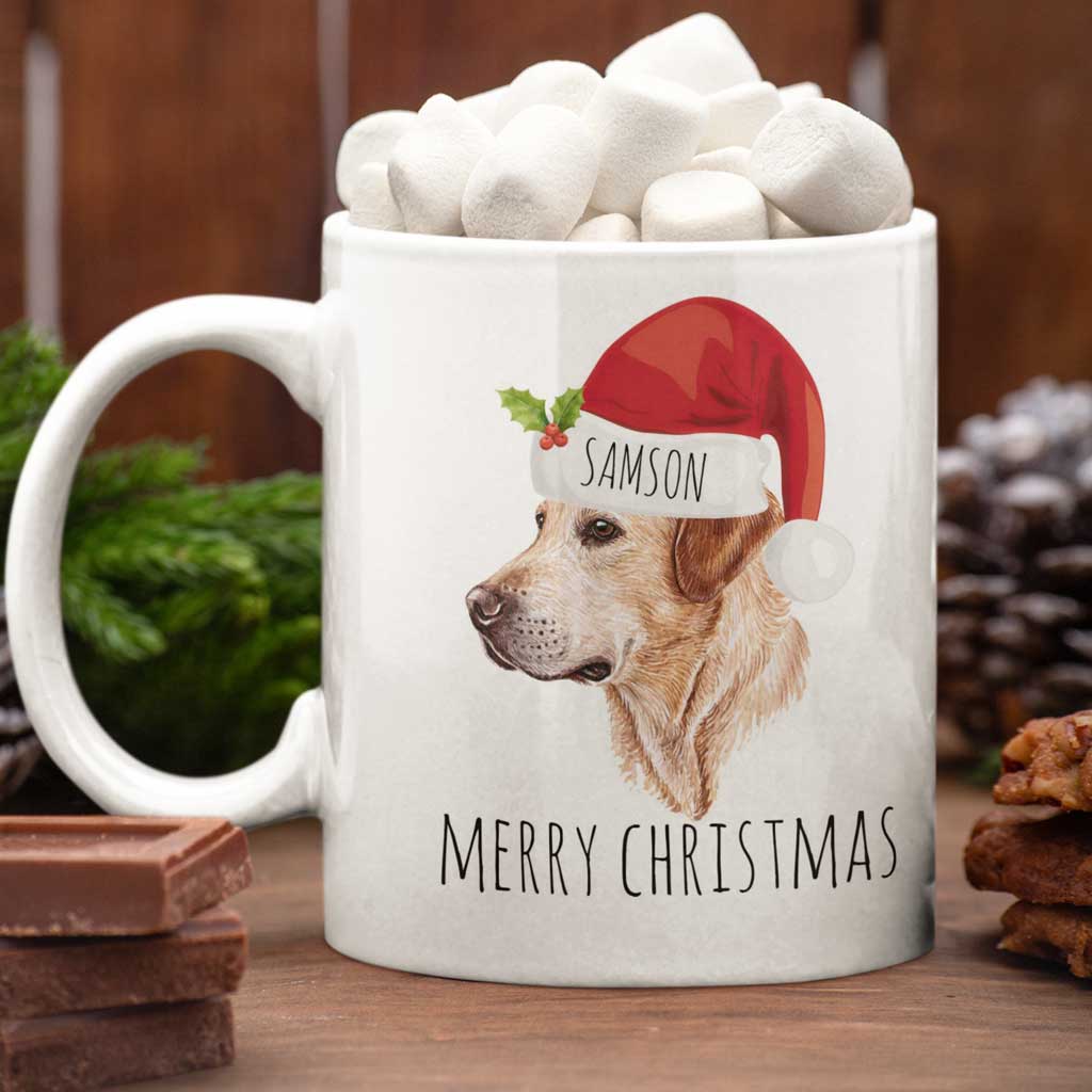 Christmas Dog Santa Hat Mug