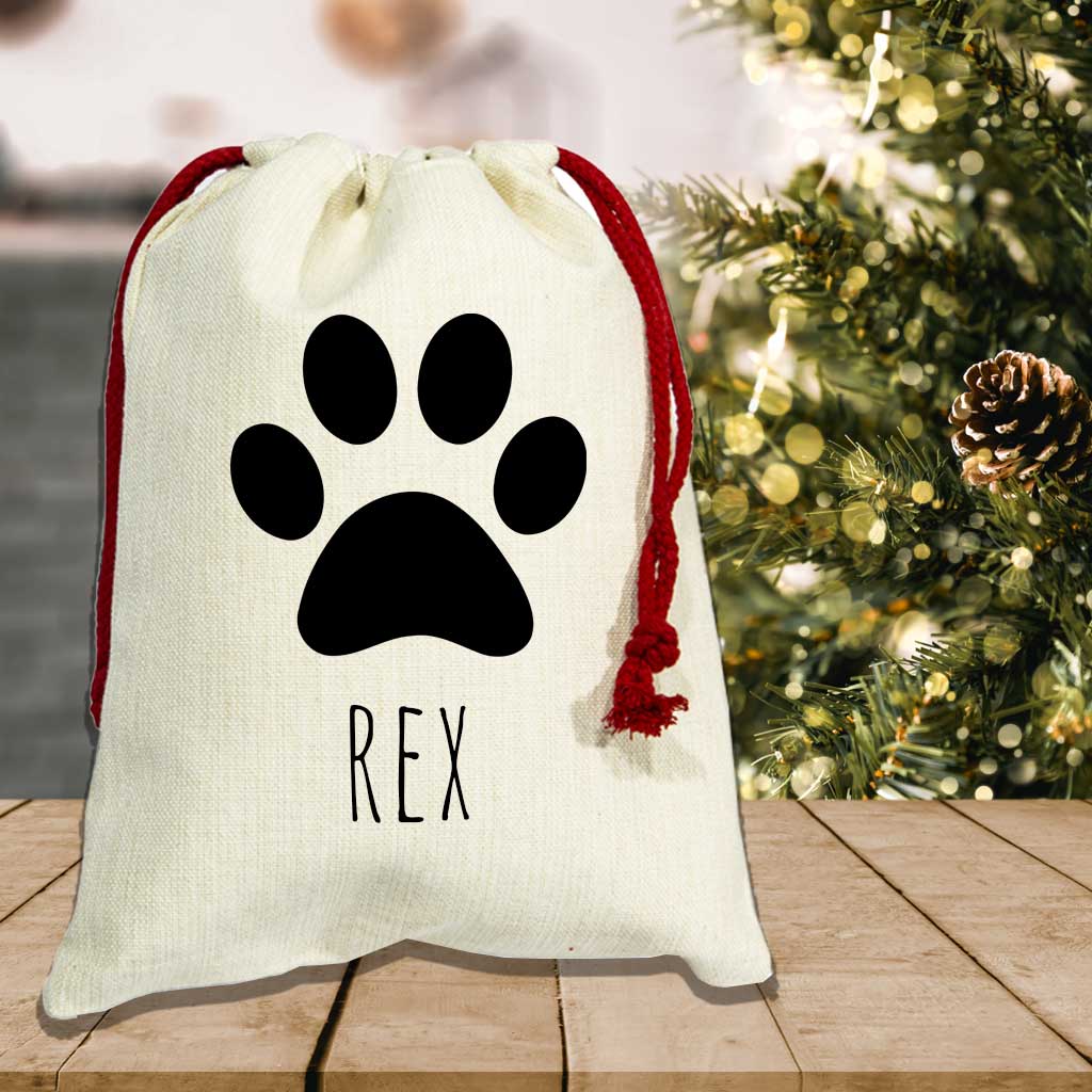 Personalised Dog Paw Christmas Sack