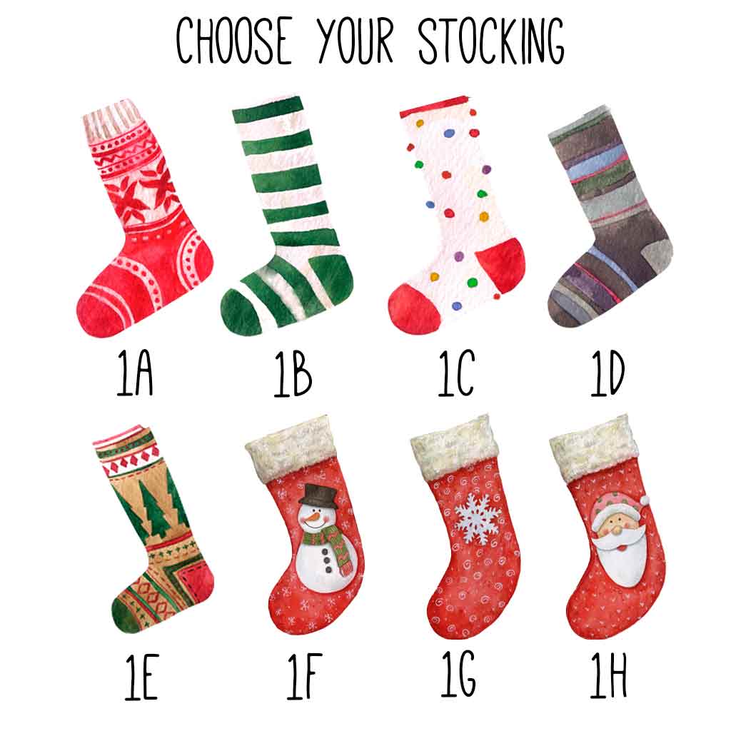 Personalised Family Stockings Christmas Print