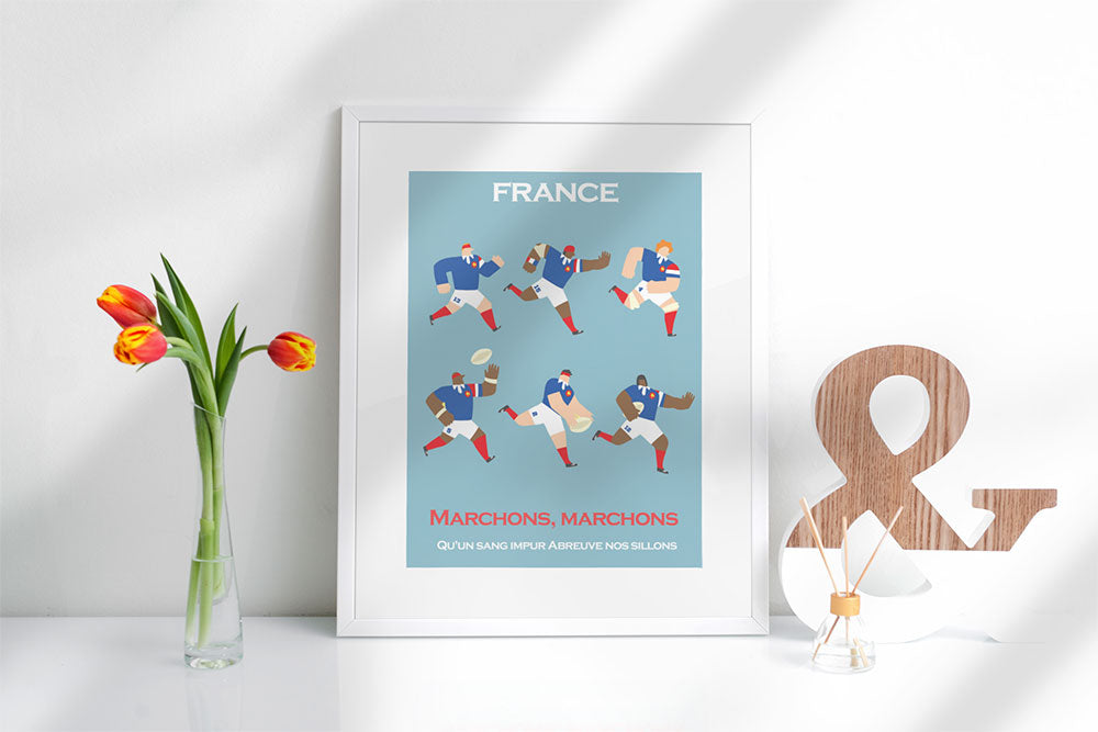 Six Nations France Rugby Anthem Team Prints
