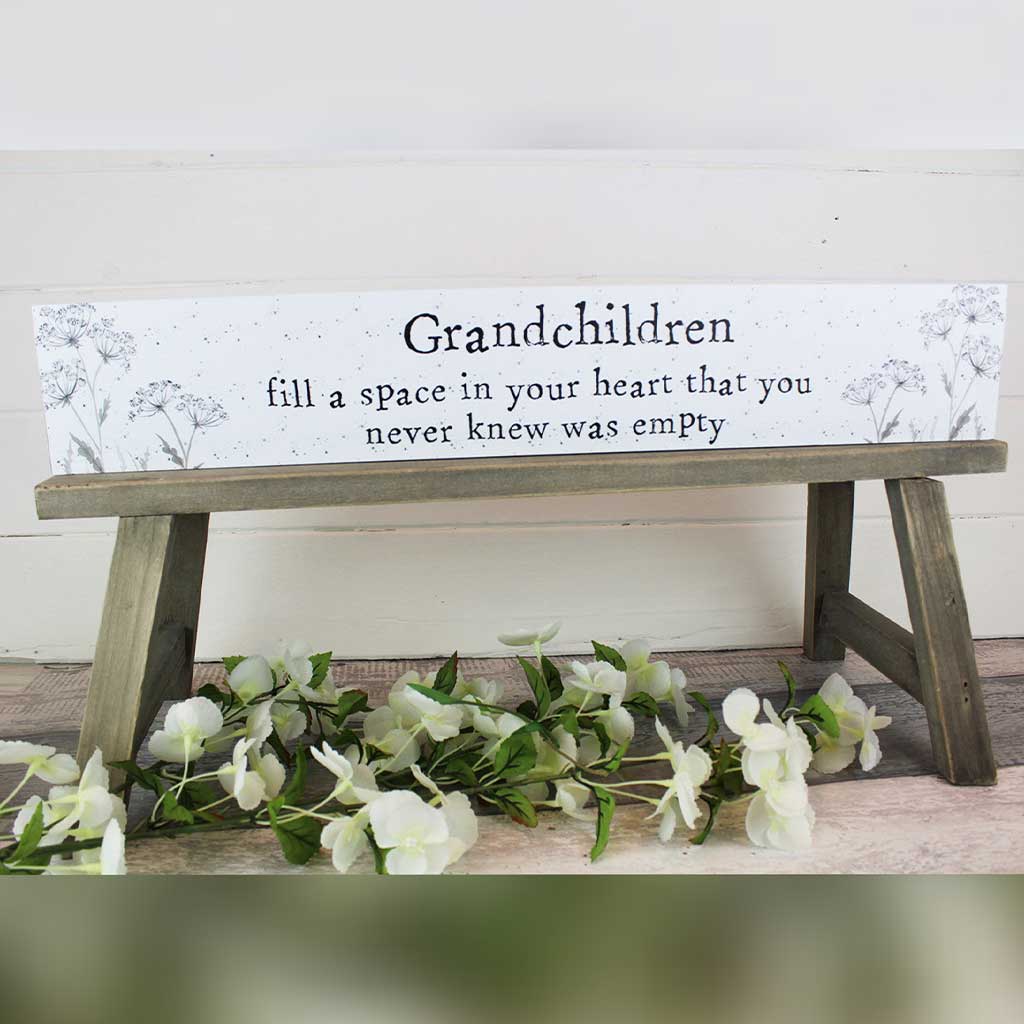 Grandchildren sentiment wooden plaque