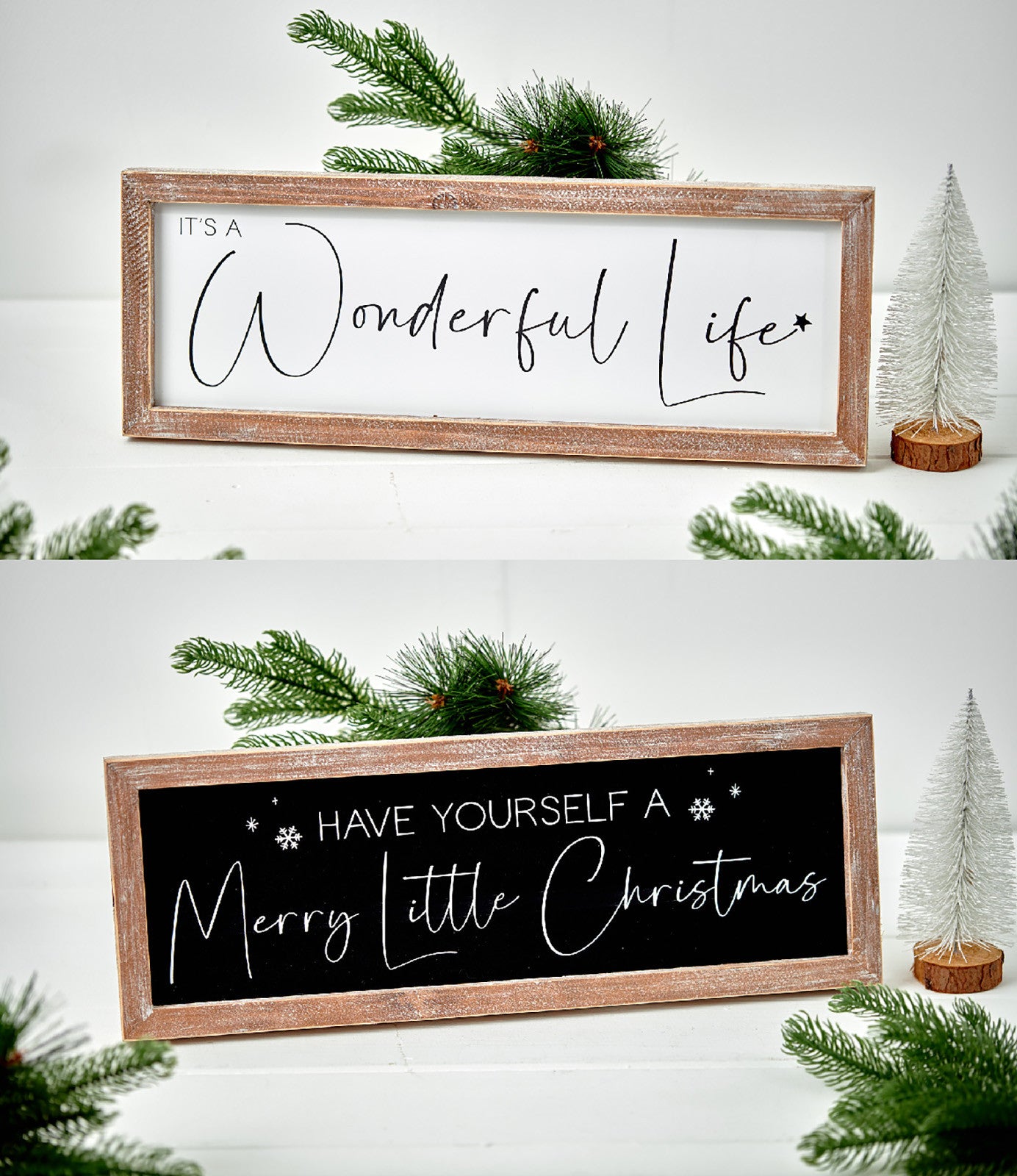 Reversible Merry Christmas - Wonderful life sign