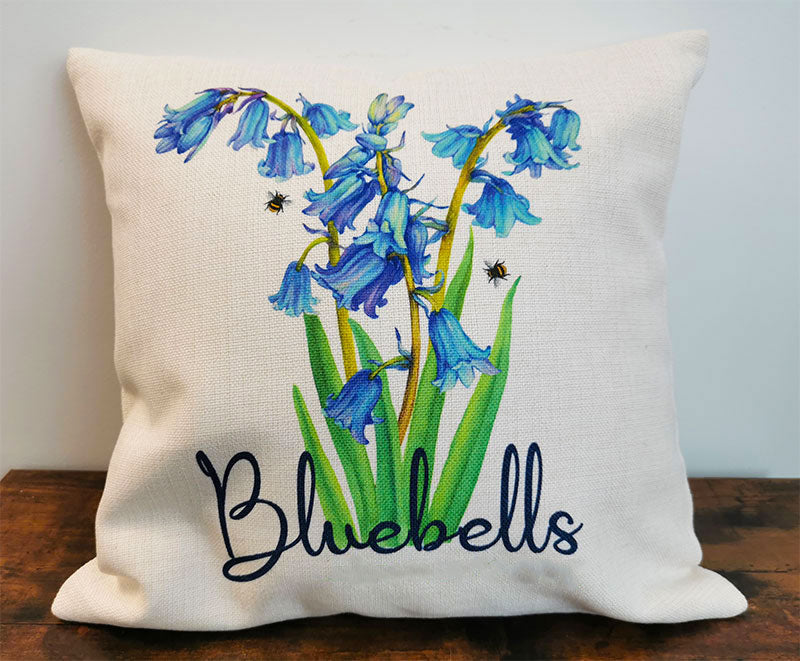 Bluebells (Clychaur'r Gog) Linen Cushion