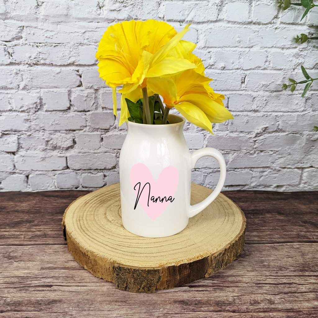 Personalised Heart Flower jug