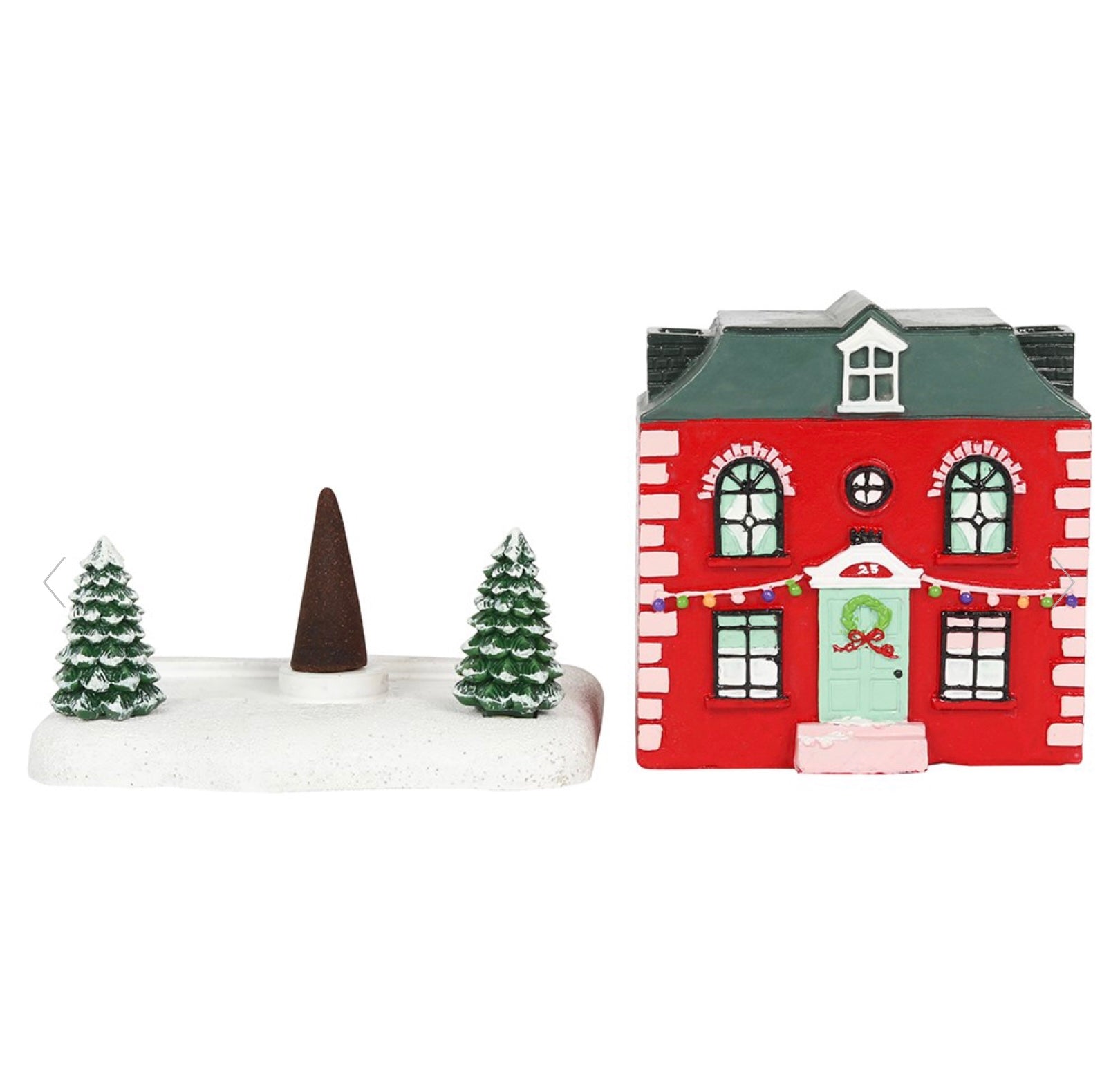 Christmas house incense cone burner
