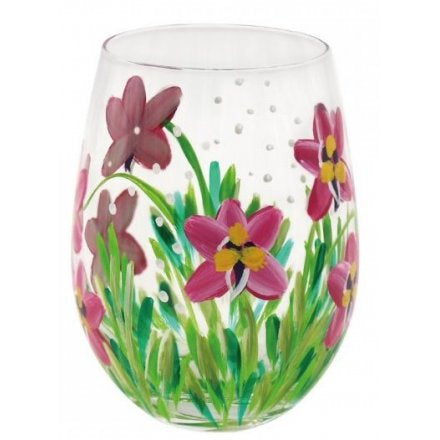 Pink orchid Stemless Glass