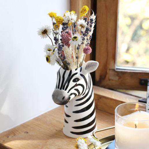 Ceramic Zebra Head Vase - Lush and Tidy 