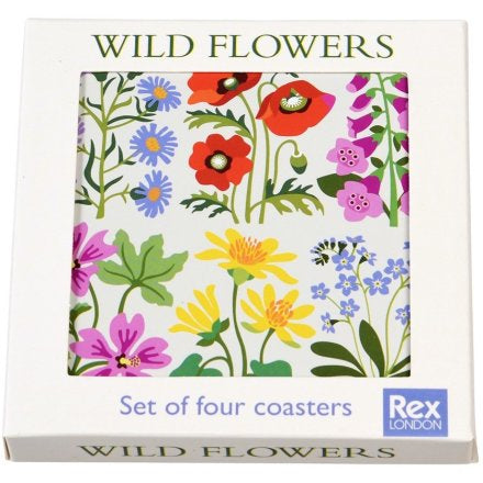 Wild Flower Coasters - set of 4