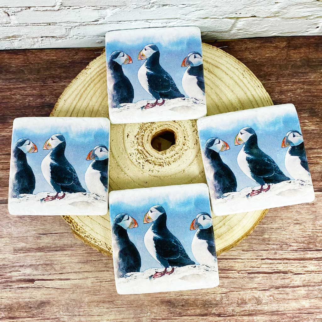 Puffin coasters