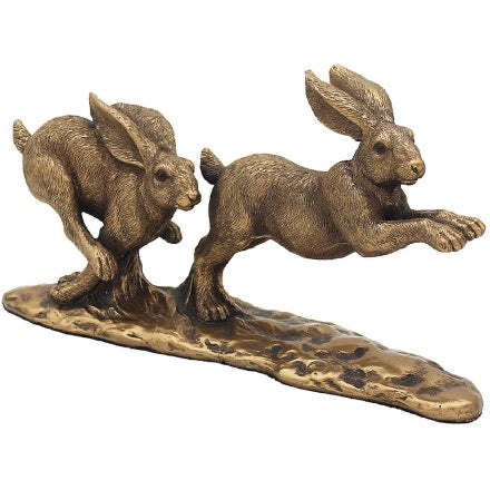 Chasing Hares Bronzed Figure