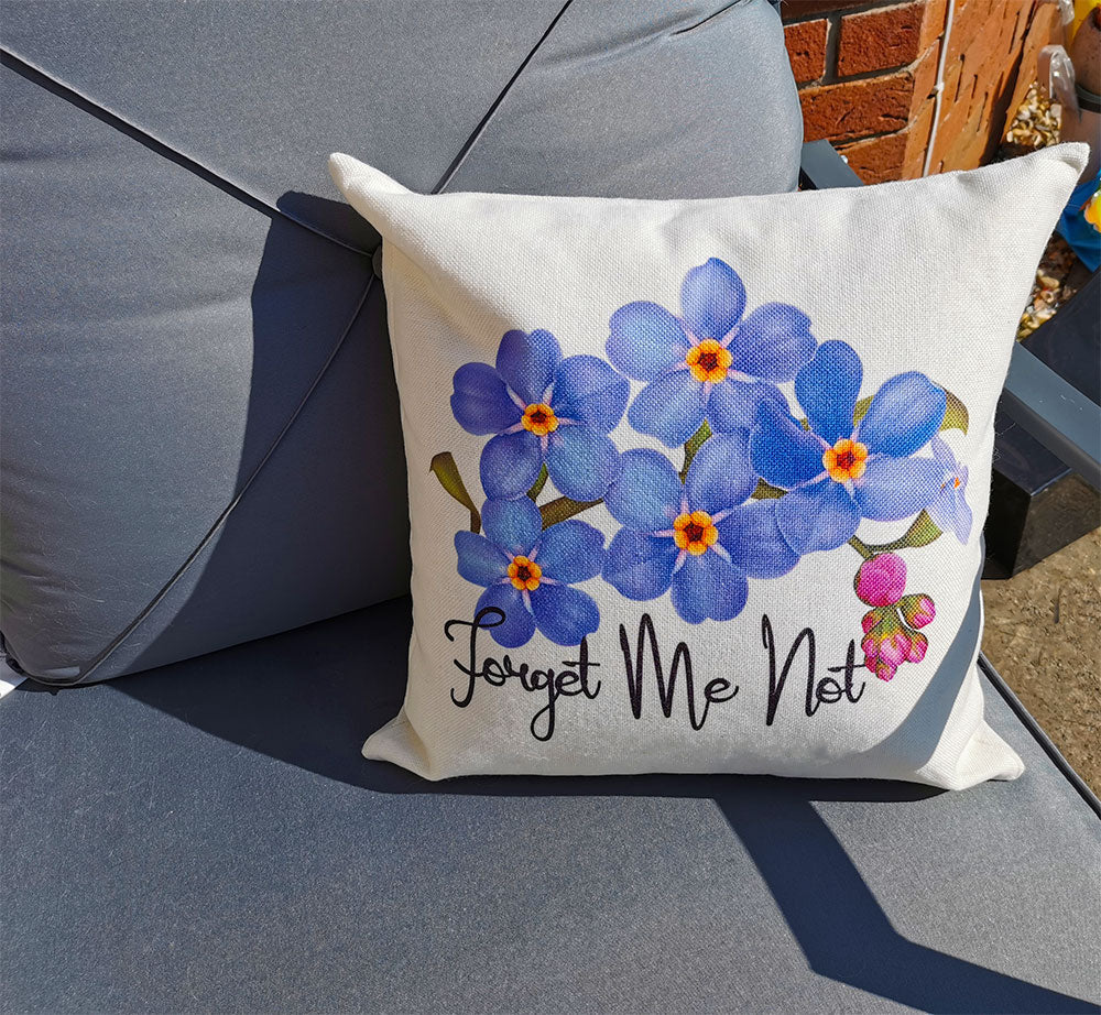 Forget Me Not (Na'd Fi'n angof) Linen Cushion