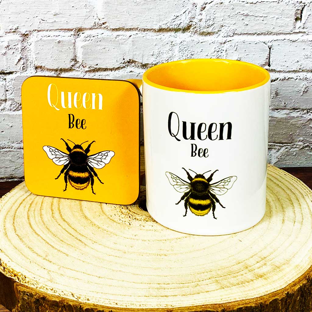 Queen Bee Mug and Coaster Set