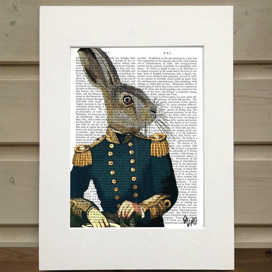Lieutenant Hare Military Print - Lush and Tidy 
