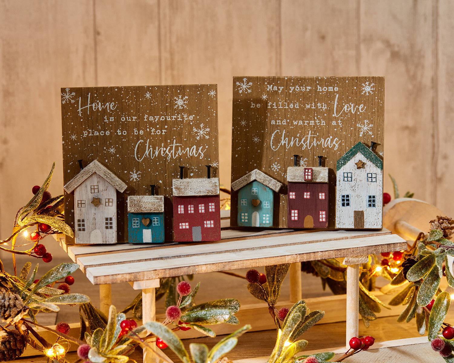 Christmas House 3D Plaques - 2 assorted designs