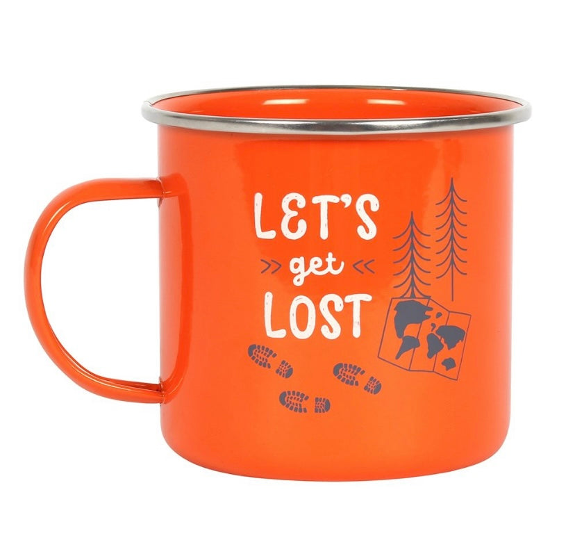 Let’s get Lost orange enamel mug