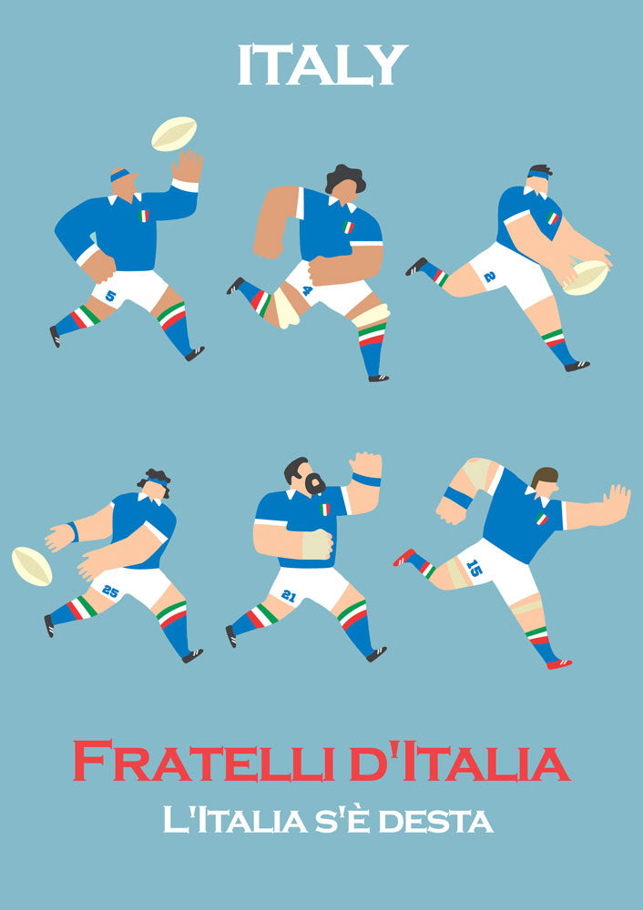 Six Nations Italy Rugby Anthem Team Prints