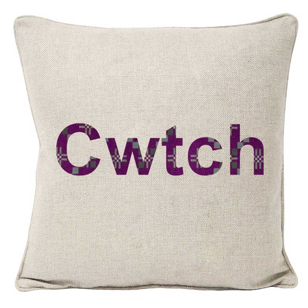 Cwtch and Cwtsh Tartan Pattern Cushion