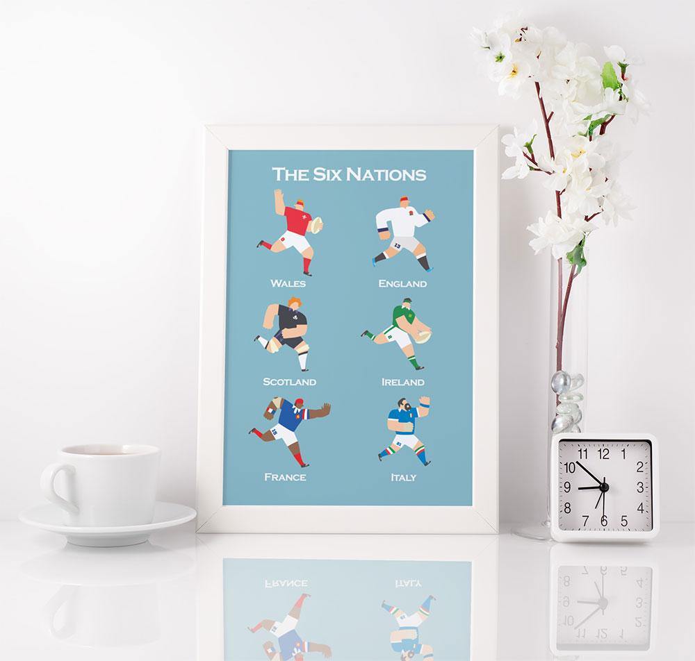 Six Nations Rugby A4 Print - Lush and Tidy 