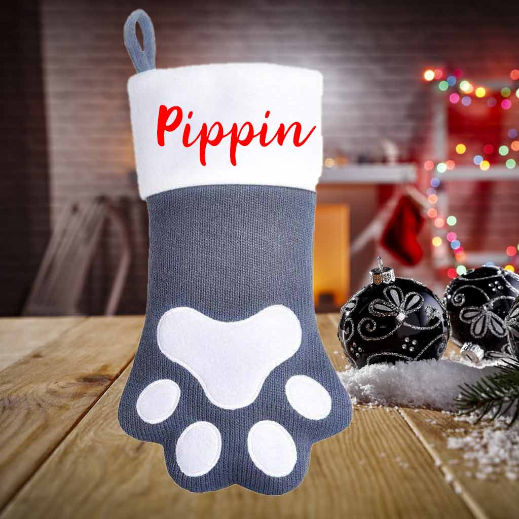 Deluxe Personalised Pet Christmas Stocking - Red or Grey