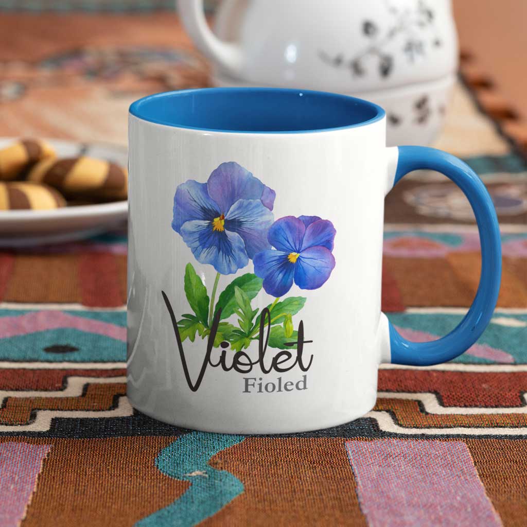 Violet Mug and Coaster - February Flower of the Month