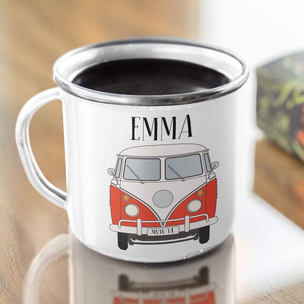 Personalised Enamel VW Van Mug