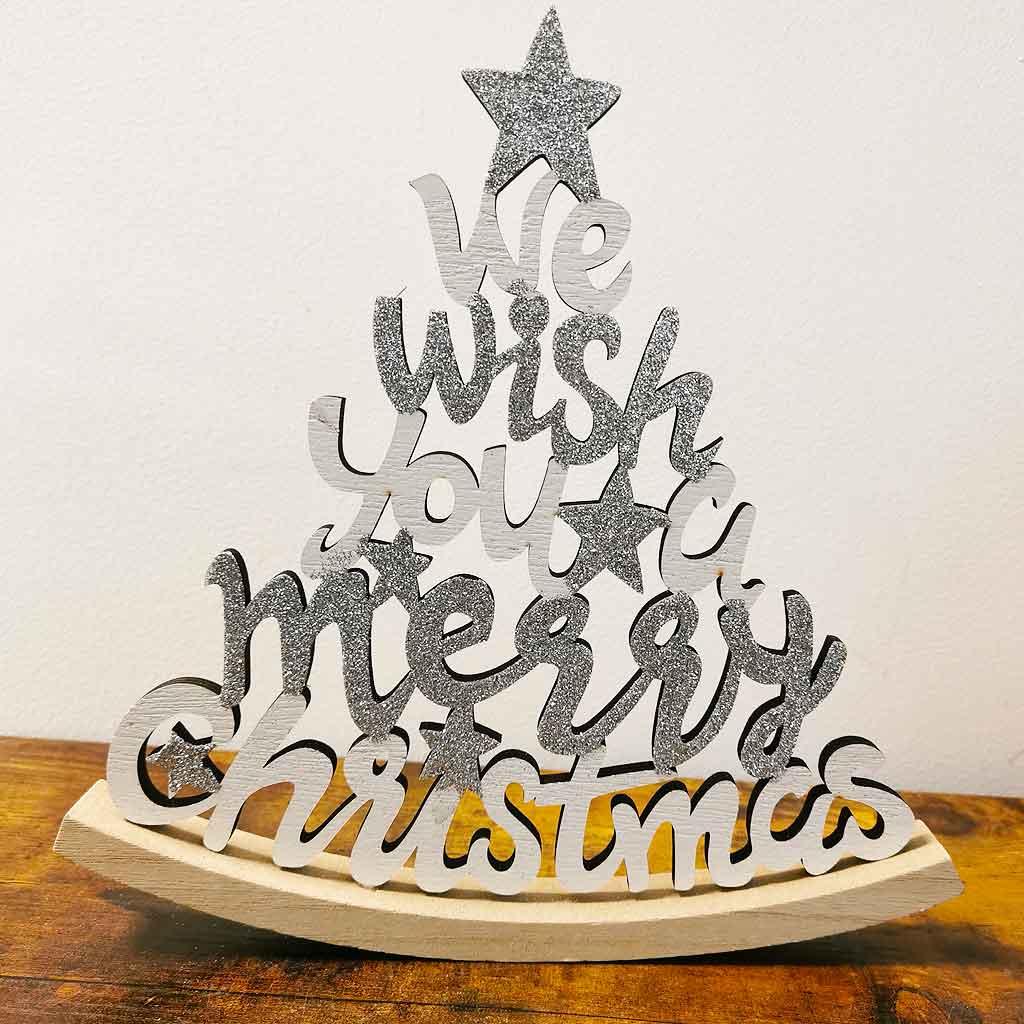 Merry Christmas Rocking Wooden Decor
